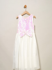 Miss Sequin Bow Tulle Skirt White Dress - Image 2 of 3