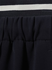 Reiss Navy Fleur Waistband Detail Wide Leg Trousers - Image 6 of 6