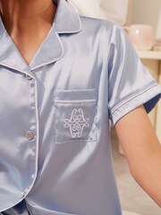 Lipsy Blue Satin Pyjamas - Image 4 of 4