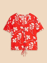 White Stuff Red Ferne Linen Blend Shirt - Image 2 of 4