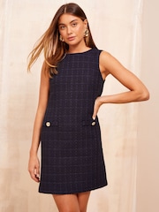 Friends Like These Navy Blue Boucle Mini Dress - Image 1 of 4