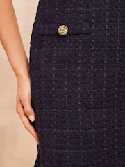 Friends Like These Navy Blue Boucle Mini Dress - Image 2 of 4