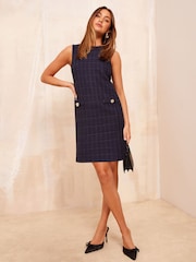 Friends Like These Navy Blue Boucle Mini Dress - Image 3 of 4