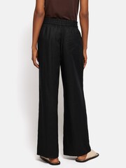 Jigsaw Black Dark Relaxed 100% Linen Trousers - Image 2 of 6