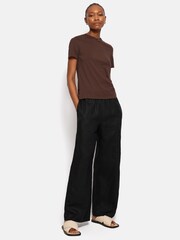 Jigsaw Black Dark Relaxed 100% Linen Trousers - Image 3 of 6