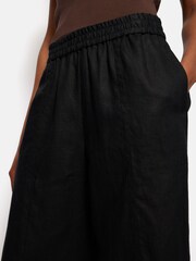 Jigsaw Black Dark Relaxed 100% Linen Trousers - Image 6 of 6
