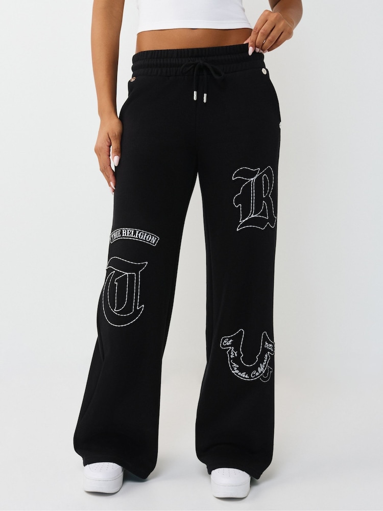 Spodnie True Religion z aplikacją z logo i szerokimi nogawkami - Obraz 1 z 5