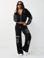Spodnie True Religion z aplikacją z logo i szerokimi nogawkami - Obraz 2 z 5
