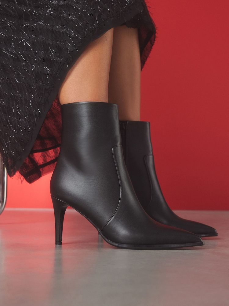 Black Forever Comfort® Skinny Heeled Ankle Boots - Image 1 of 9