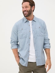 FatFace Blue Long Sleeve Malton Shirt - Image 1 of 6