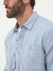 FatFace Blue Long Sleeve Malton Shirt - Image 4 of 6