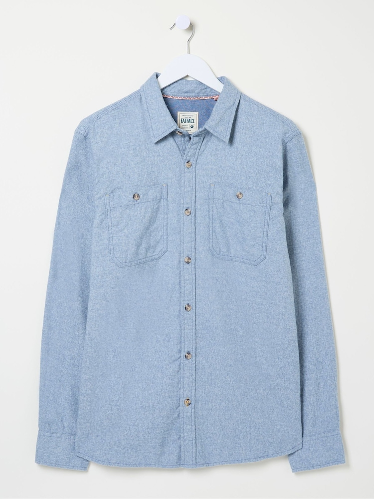 FatFace Blue Long Sleeve Malton Shirt - Image 6 of 6