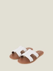 Accessorize White Wide Fit Cut Out Leather Sandals - Image 2 of 4