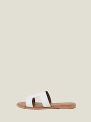 Accessorize White Wide Fit Cut Out Leather Sandals - Image 3 of 4
