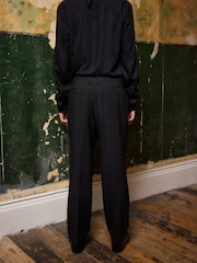 Black EDIT Metallic Pinstripe Trousers - Image 3 of 8