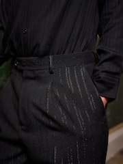 Black EDIT Metallic Pinstripe Trousers - Image 4 of 8