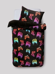 Black Drippy Gamer Super Soft Reversible Fleece Duvet Cover and Pillowcase Set - Image 4 of 5