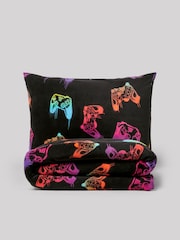 Black Drippy Gamer Super Soft Reversible Fleece Duvet Cover and Pillowcase Set - Image 5 of 5
