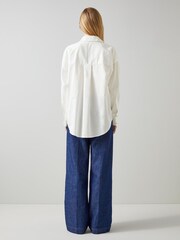 LK Bennett White 100% Cotton Beatrice Ceramic Button Shirt - Image 2 of 5
