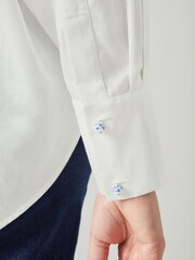 LK Bennett White 100% Cotton Beatrice Ceramic Button Shirt - Image 4 of 5