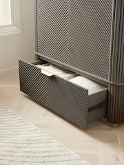 Dark Grey Valencia Marble Mango Wood Double, 1 Drawer Wardrobe - Image 4 of 9