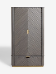 Dark Grey Valencia Marble Mango Wood Double, 1 Drawer Wardrobe - Image 5 of 9