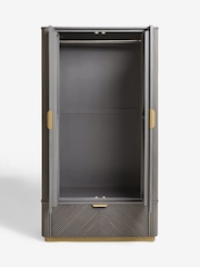 Dark Grey Valencia Marble Mango Wood Double, 1 Drawer Wardrobe - Image 6 of 9