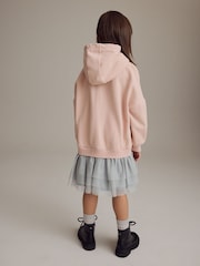 Pink Graphic 2-in-1 Long Sleeve Hooded Sweat Dress with Mesh Skirt (3-16yrs) - Image 3 of 9