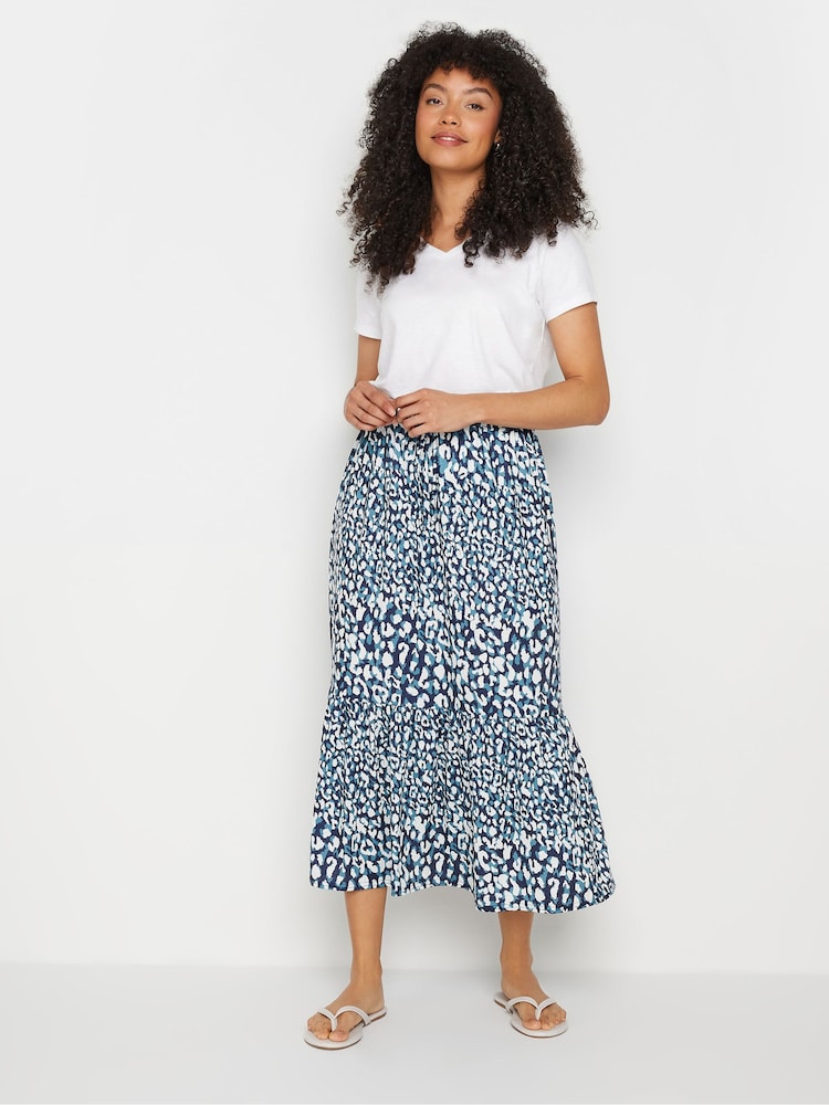 M&Co Printed Tiered Tie Waist Skirt - Image 2 of 5