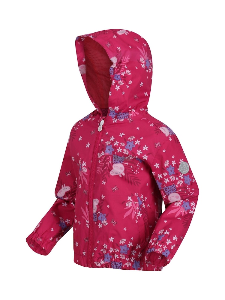 Regatta Salmon Pink Peppa Pig Muddy Puddle Waterproof Jacket - Image 1 of 4
