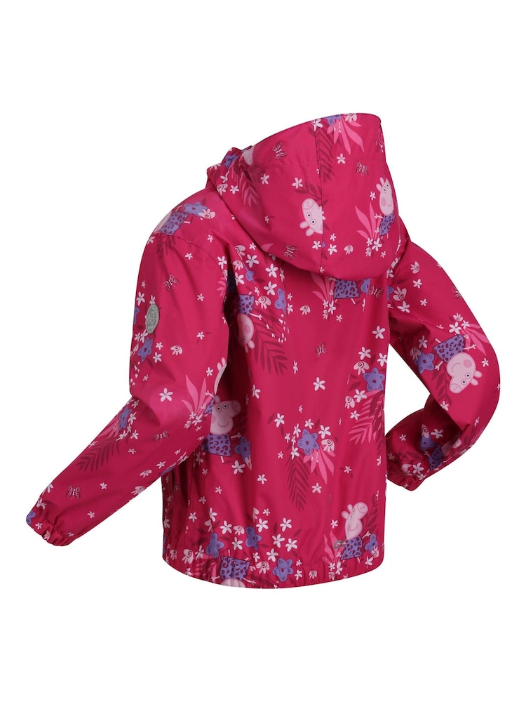 Regatta Salmon Pink Peppa Pig Muddy Puddle Waterproof Jacket - Image 4 of 4
