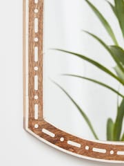 Oliver Bonas Natural Mango Wood Curved Wall Mirror - Image 2 of 4