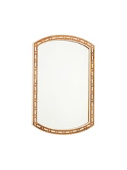 Oliver Bonas Natural Mango Wood Curved Wall Mirror - Image 4 of 4