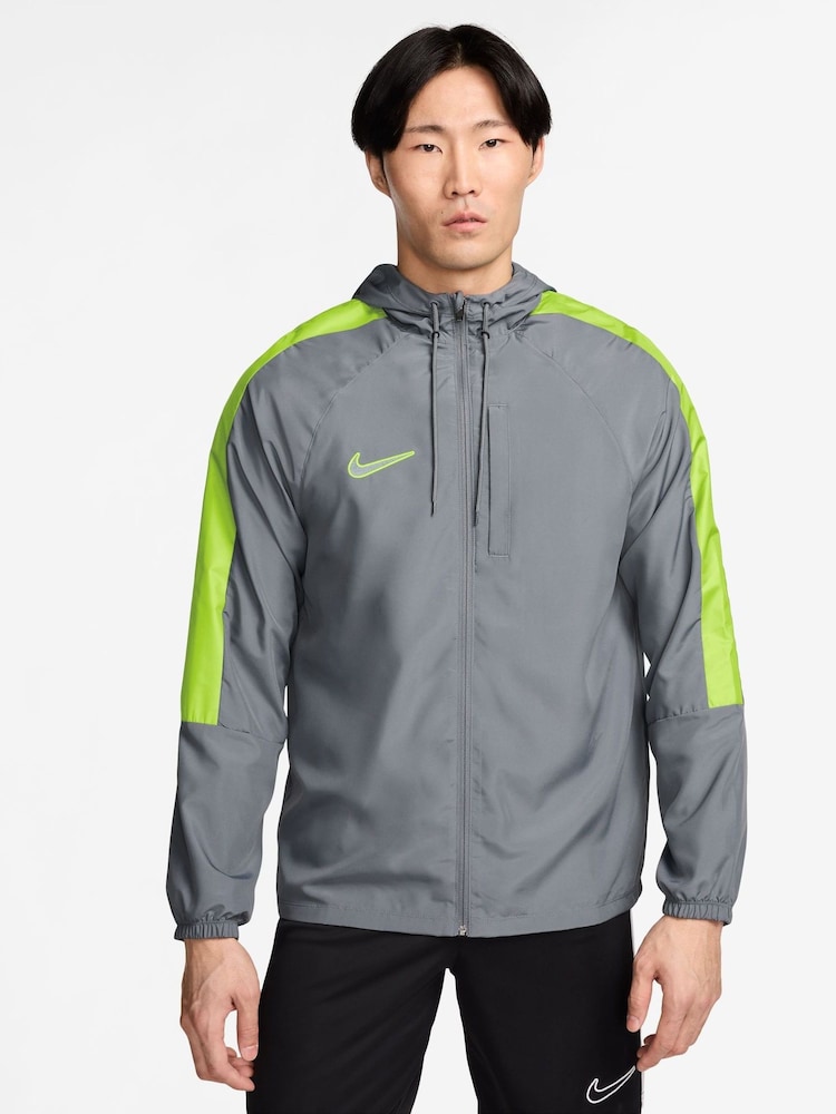 Nike Grey Academy Water-Repellent Hooded Training Jacket - Image 1 of 3