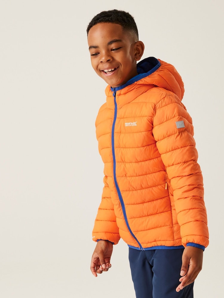 برتقالي - Regatta Shower Resistant Junior Hooded Marizion Jacket - صورة 1 من 7
