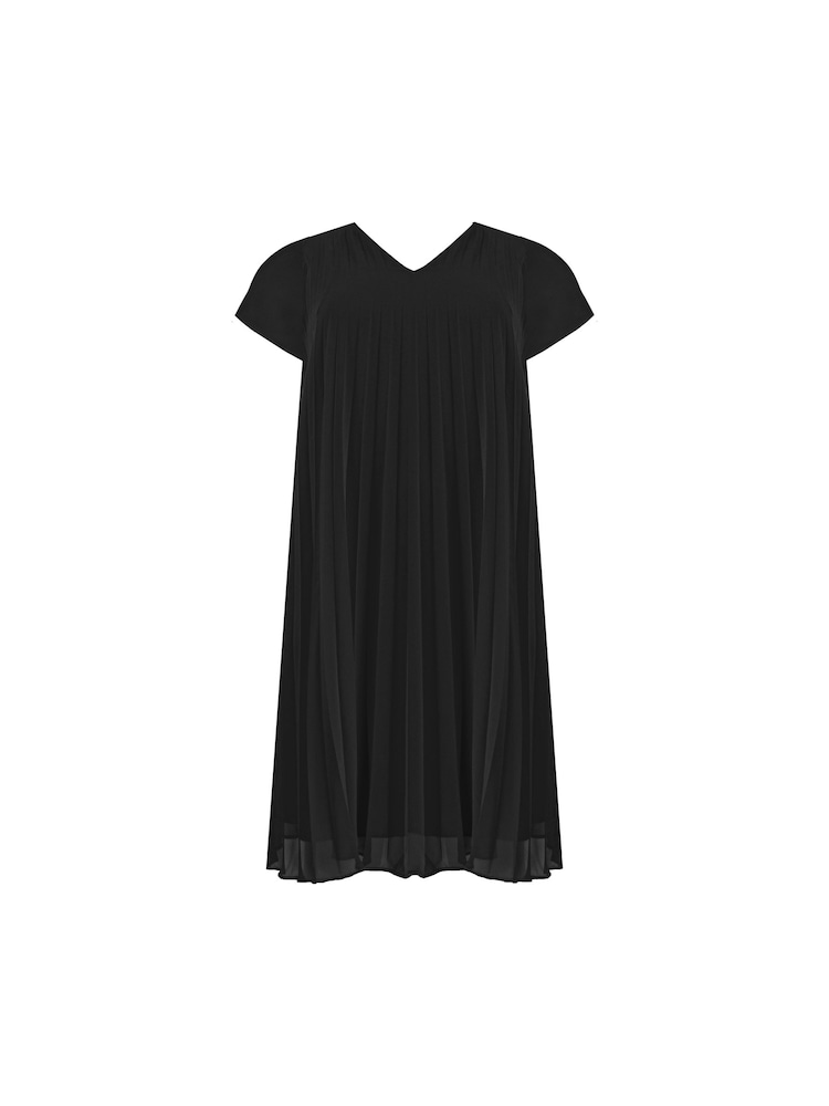 Live Unlimited Black Curve Chiffon Pleated Midi Dress - Image 5 of 5 Live Unlimited Black Curve Chiffon Pleated Midi Dress - Image 5 of 5