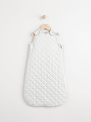 Grey Quilted 2.5 Tog Baby 100% Cotton Sleep Bag - Image 1 of 11