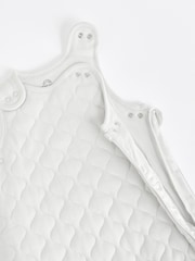 Grey Quilted 2.5 Tog Baby 100% Cotton Sleep Bag - Image 10 of 11