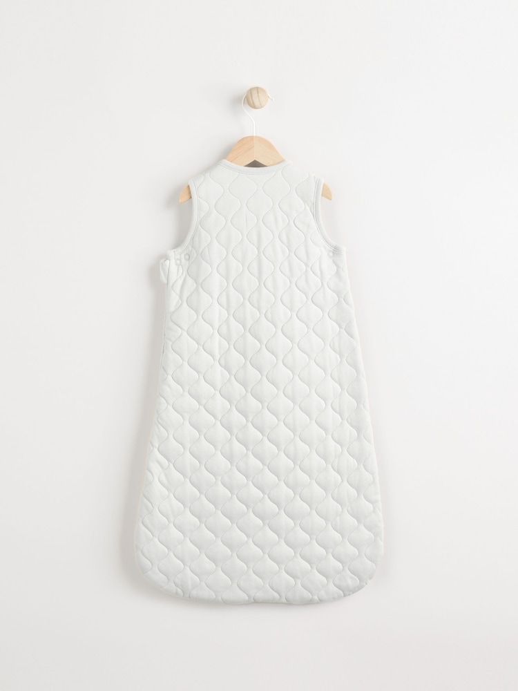 Grey Quilted 2.5 Tog Baby 100% Cotton Sleep Bag - Image 2 of 11
