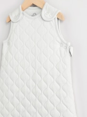 Grey Quilted 2.5 Tog Baby 100% Cotton Sleep Bag - Image 5 of 11