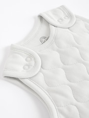 Grey Quilted 2.5 Tog Baby 100% Cotton Sleep Bag - Image 6 of 11