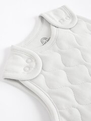 Grey Quilted 2.5 Tog Baby 100% Cotton Sleep Bag - Image 9 of 11