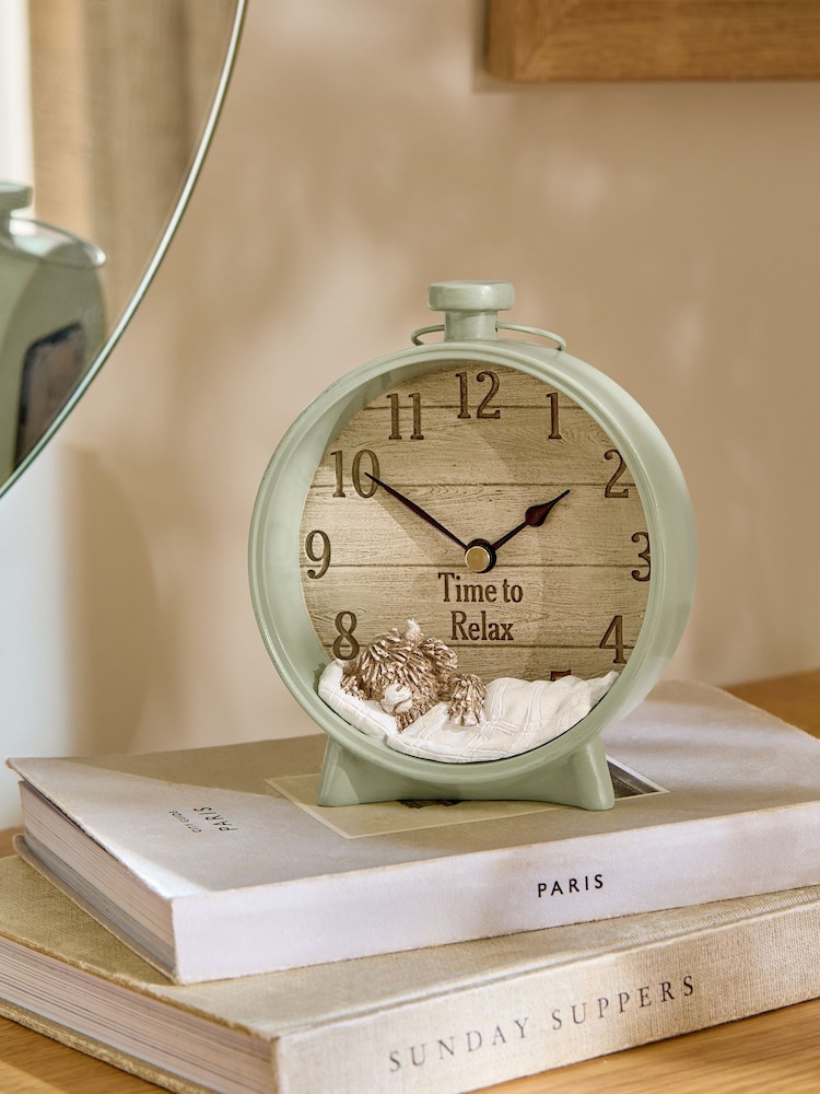 Natural Hamish the Highland Cow Relaxing Mantle Clock - Image 1 of 3