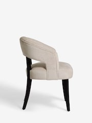 Set of 2 Plush Chenille Oyster Remi Black Leg Dining Chairs - Image 6 of 10