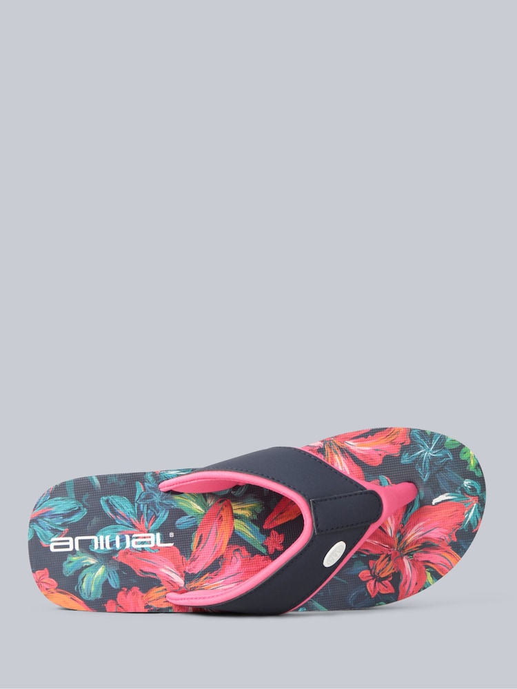 Animal Navy Blue Womens Swish Flip Flops - Image 2 of 5
