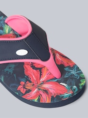 Animal Navy Blue Womens Swish Flip Flops - Image 4 of 5