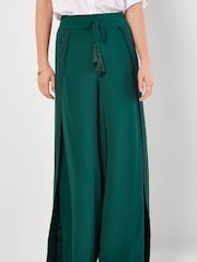 Apricot Green Lace Detail Front Split Wrap Trousers - Image 2 of 4