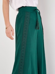 Apricot Green Lace Detail Front Split Wrap Trousers - Image 4 of 4