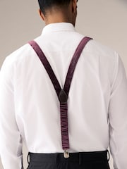 Burgundy Red Velvet Bow Tie and Braces - Image 2 of 6