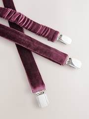 Burgundy Red Velvet Bow Tie and Braces - Image 6 of 6